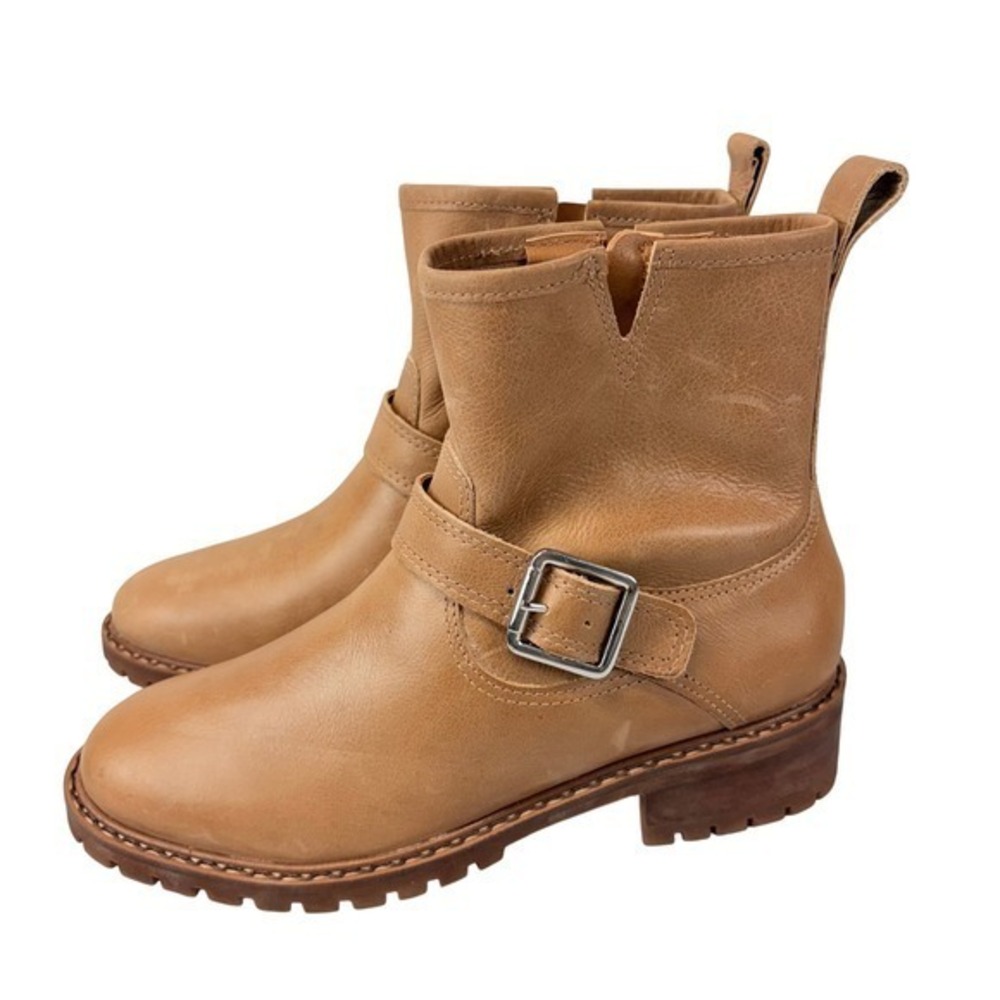 Lucky Brand Kenadie Womens 7.5M‎ Ankle Boots Leather Yurt Brown Stacked Heel - Picture 4 of 8